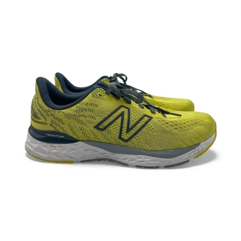 New Balance Men's Yellow and Navy Athletic Running Shoes